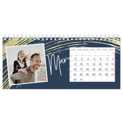 Desk calendars — Gold brush backgrounds [March]