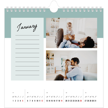 Square Photo Calendar — List Calendar