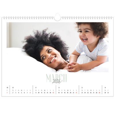 A3 Photo Calendar — Mixed typography [March]