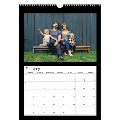 A3 photo calendars — Black margin [February]