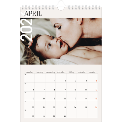 A4 Photo Calendar — Overlapping text [April]