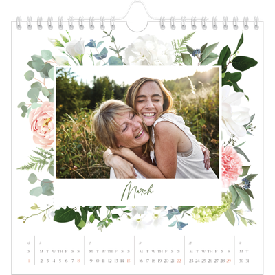Square calendars  — Traditional flowers [March]