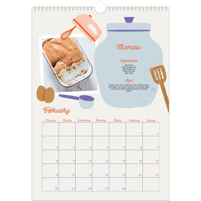 A3 photo calendars — Year in recipes [February]