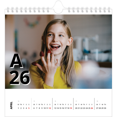 Square calendars  — Letter style [April]
