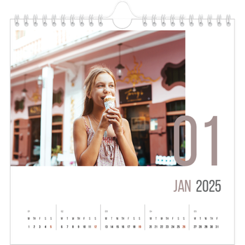 Square Photo Calendar — Number months