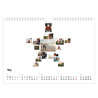 A4 Landscape Photo Calendar — Collage shapes [cover]