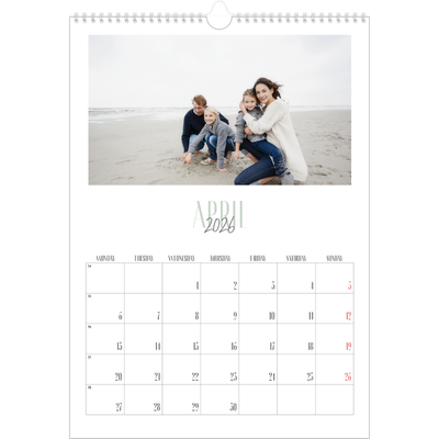 A3 photo calendars — Mixed typography [April]