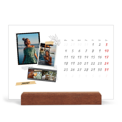 Easel Desk Calendar Landscape  — Scrapbook flair [January]