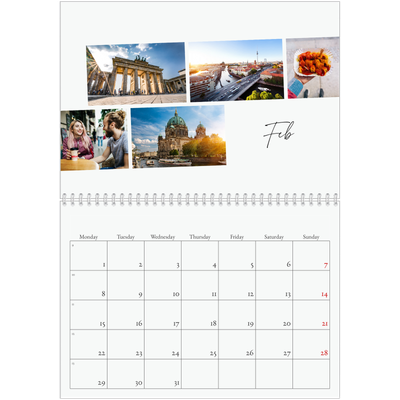 A4 Double Photo Calendar — City break [February]