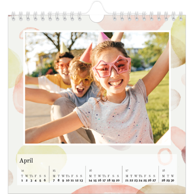 Square calendars  — Watercolour spots [April]