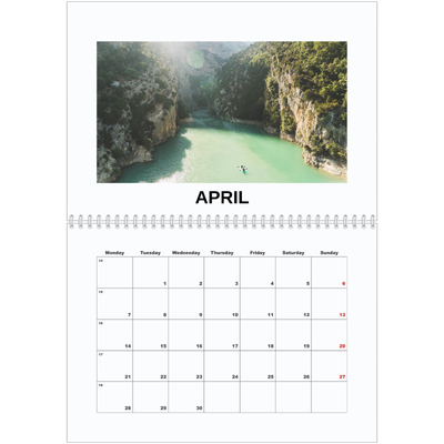 A4 Double Photo Calendar — Simple photo [April]