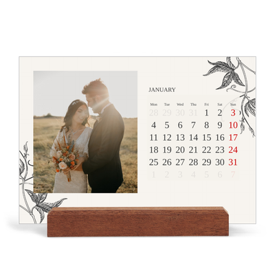 Easel Desk Calendar Landscape  — Ink & ivy [January]