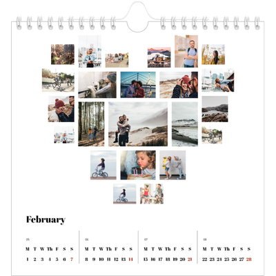 Square calendars  — Collage shapes [February]