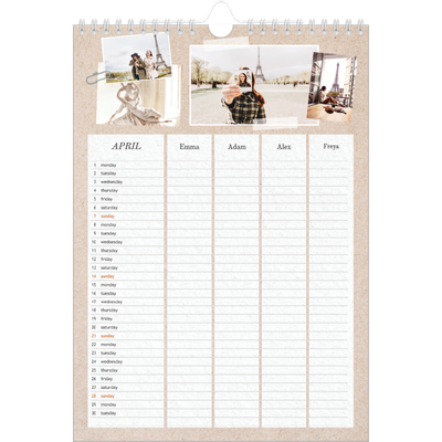 A4 Family Planner — Crafted Planner - Family of 4 [April]