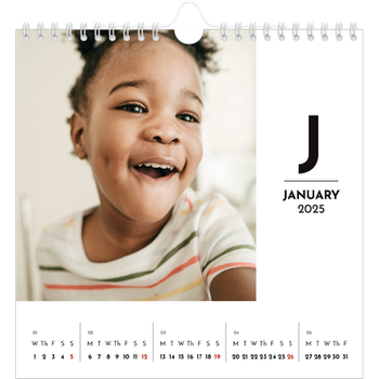 Square Photo Calendar — Letter spotlight