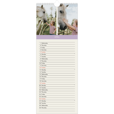 Slim Calendar  — Pastel chapters [April]