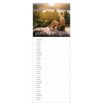 Slim Calendar (15 x 40cm) — Simple serif
