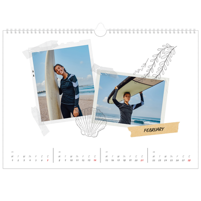 A3 Photo Calendar — Scrapbook flair [February]