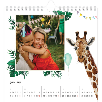 Square Photo Calendar — Watercolour animals