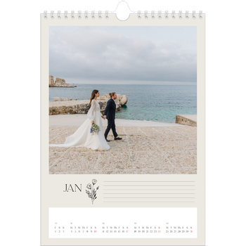 A4 Photo Calendar — Initials in bloom