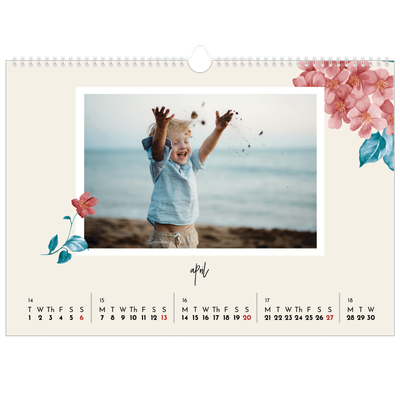 A3 Photo Calendar — Painted flowers [April]