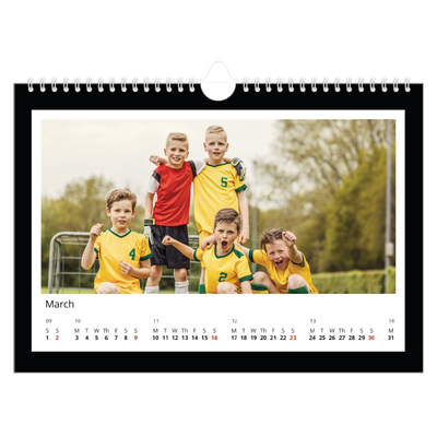 A4 Landscape Photo Calendar — Black frame [March]