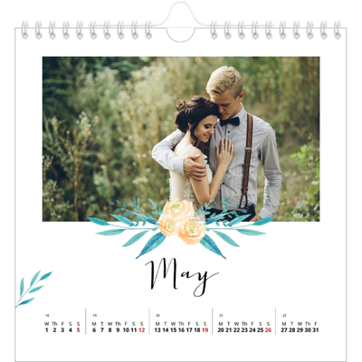 Square calendars  — Flower illustrations [cover]