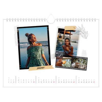 A4 Landscape Photo Calendar — Scrapbook flair [January]