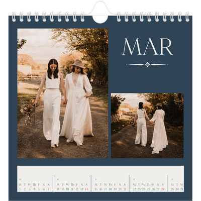 Square calendars  — Slate and serifs [March]