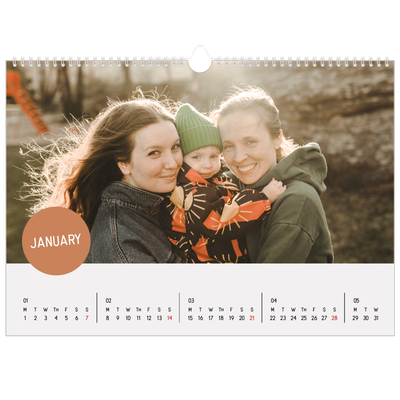 A3 Photo Calendar — Photo sticker [January]