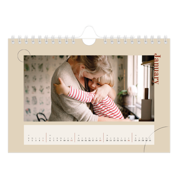 A5 Landscape Photo Calendar — Asymmetrical text