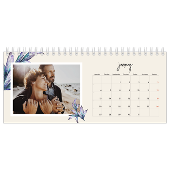 Desk Photo Calendar — Painted flowers