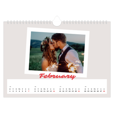 A4 Landscape Photo Calendar — Signed in crimson [February]