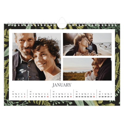 A4 Landscape Photo Calendar — Floral wallpapers [January]