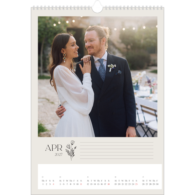 A3 photo calendars — Initials in bloom [April]