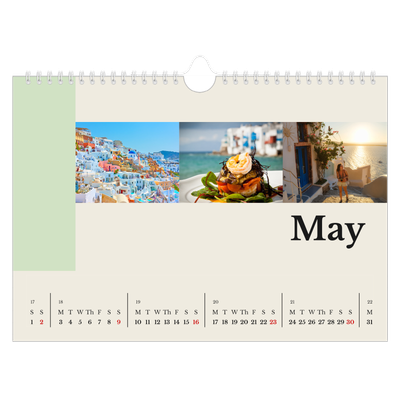 A4 Landscape Photo Calendar — Sights of the world [May]