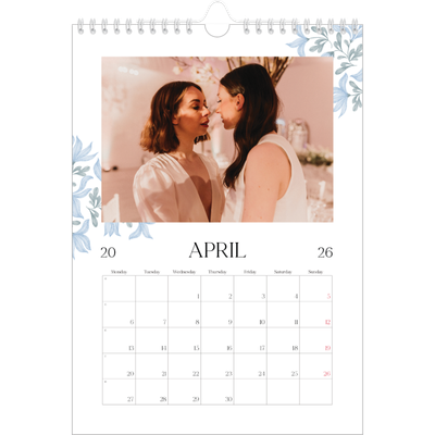 A4 Photo Calendar — Elegant floral [April]