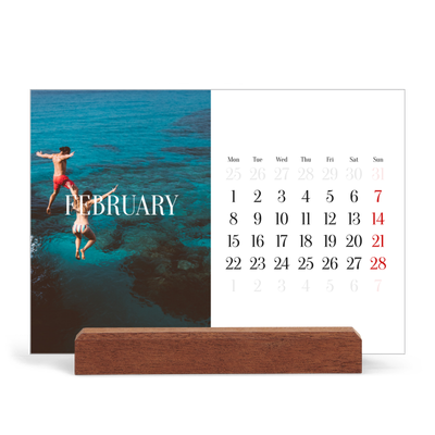 Easel Desk Calendar Landscape  — Endless escape [February]