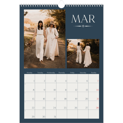A3 photo calendars — Slate and serifs [March]