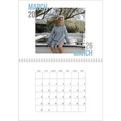 A4 Double Photo Calendar — Couple type [March]