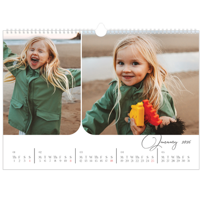 A3 Photo Calendar — Snapshots and script [January]