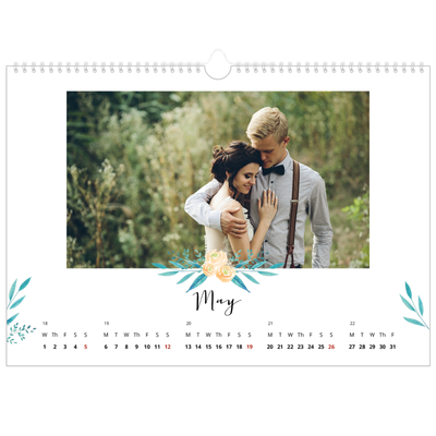 A3 Photo Calendar — Flower illustrations [cover]