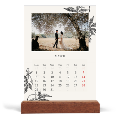 Easel Desk Calendar Portrait  — Ink & ivy [March]