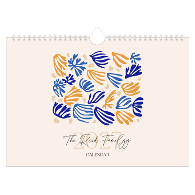 A4 Landscape Photo Calendar — Minimalist coral [cover]