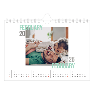 A5 Landscape Photo Calendar — Couple type [February]
