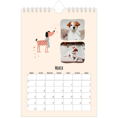 A5 Photo Calendar — Dog paws and doodles [March]