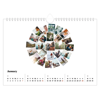 A4 Landscape Photo Calendar — Collage shapes