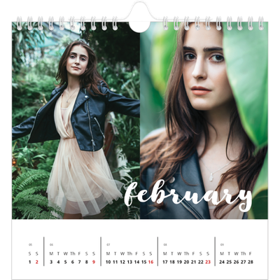 Square calendars  — Simple script [February]