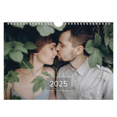 A4 Landscape Photo Calendar — Date box overlay [cover]