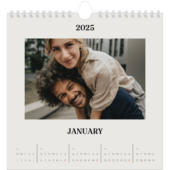 Square Photo Calendar — Simple ivory